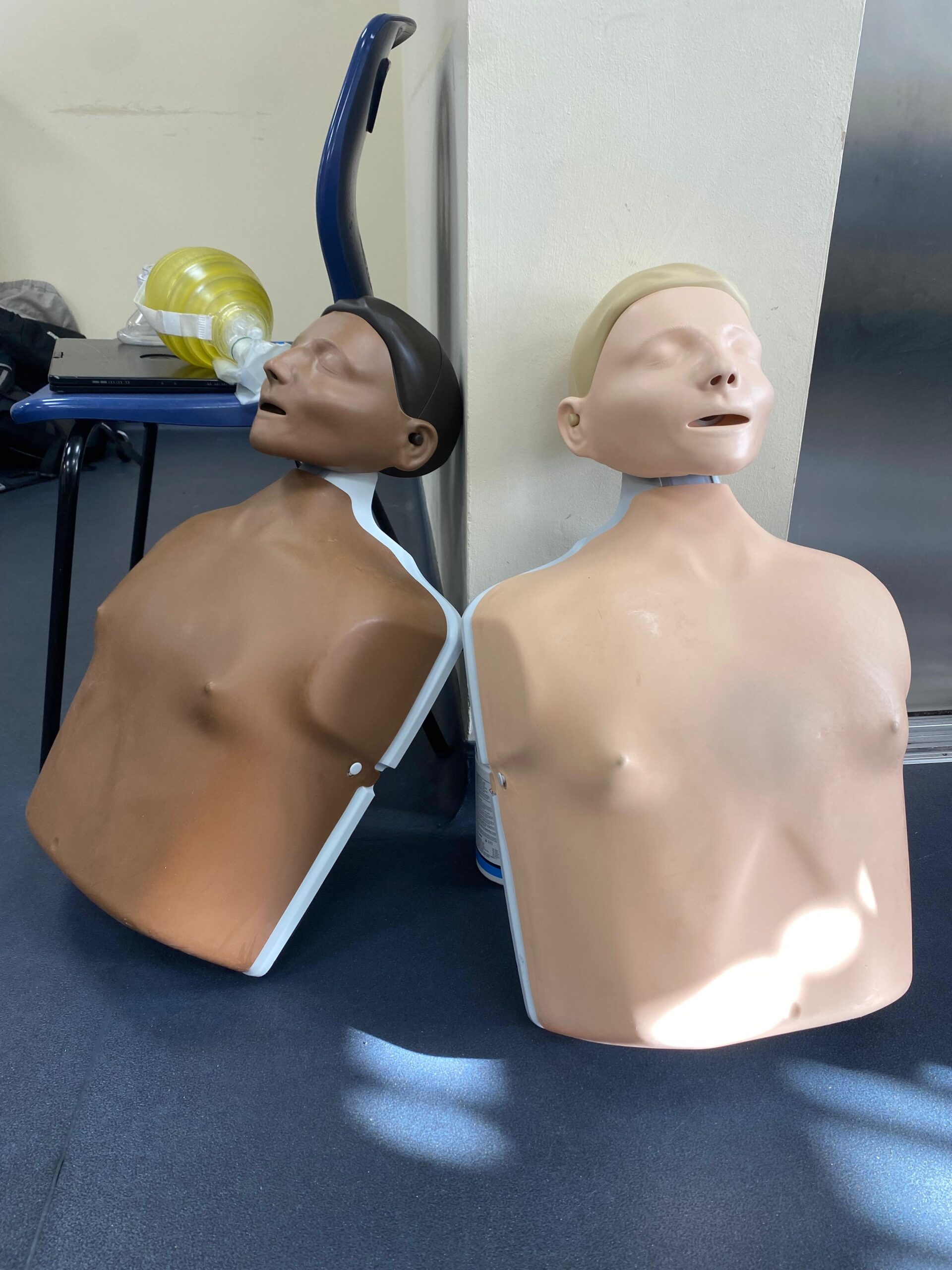 Members of staff update their CPR training.